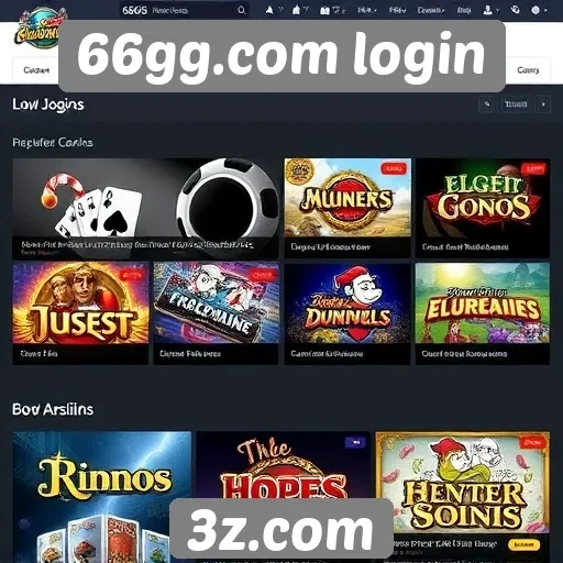Explorando os jogos disponíveis após login no 66gg.com